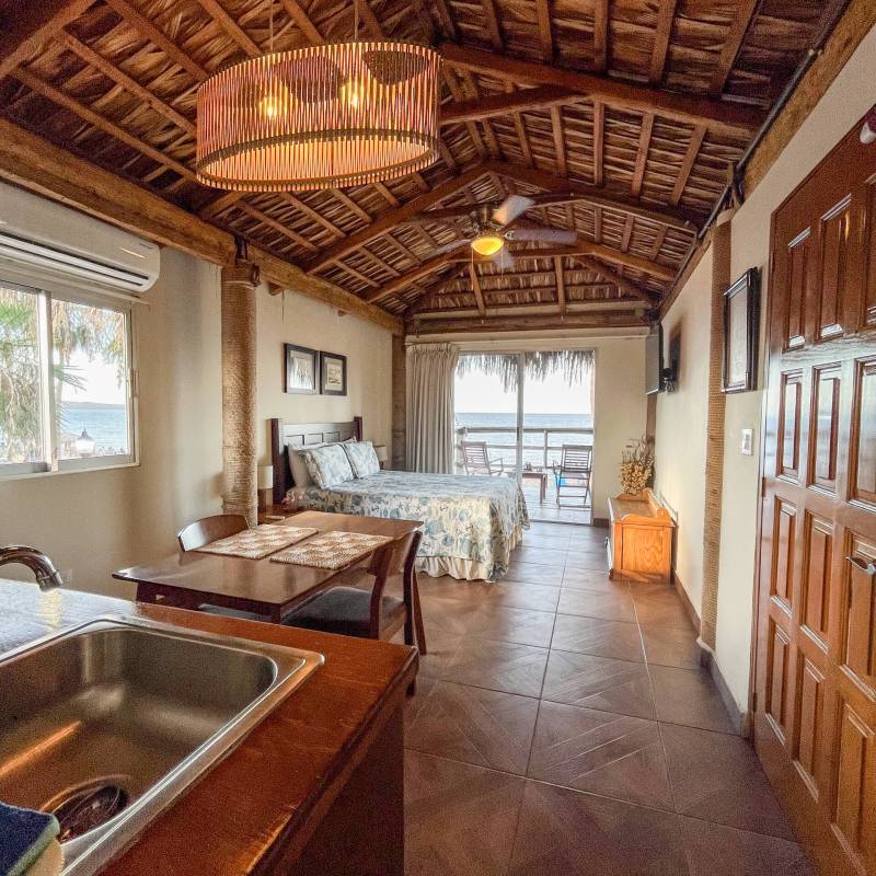 Oceanfront bungalow suite with private terrace in Loreto, Baja California Sur